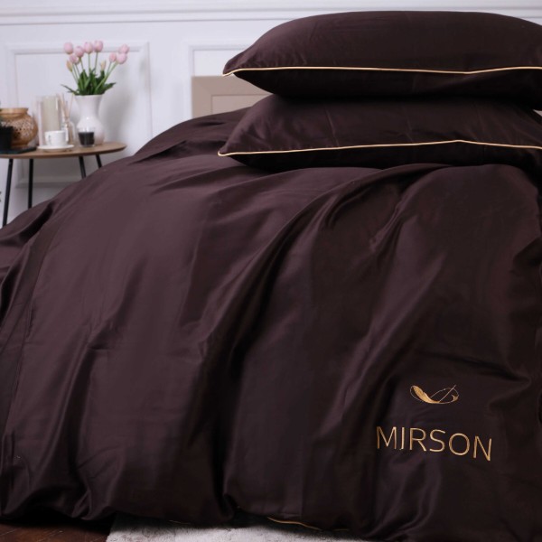 Фото - Комплект постельного белья MirSon King Size 0211 Cacao Corner Сатин 220х240 см (2200008712518)